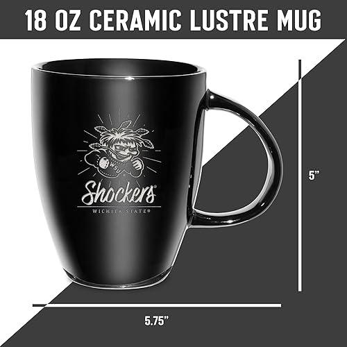 Vista 360 de Rico Industries NCAA - Taza de cerámica con grabado láser, 18 onzas, café y té