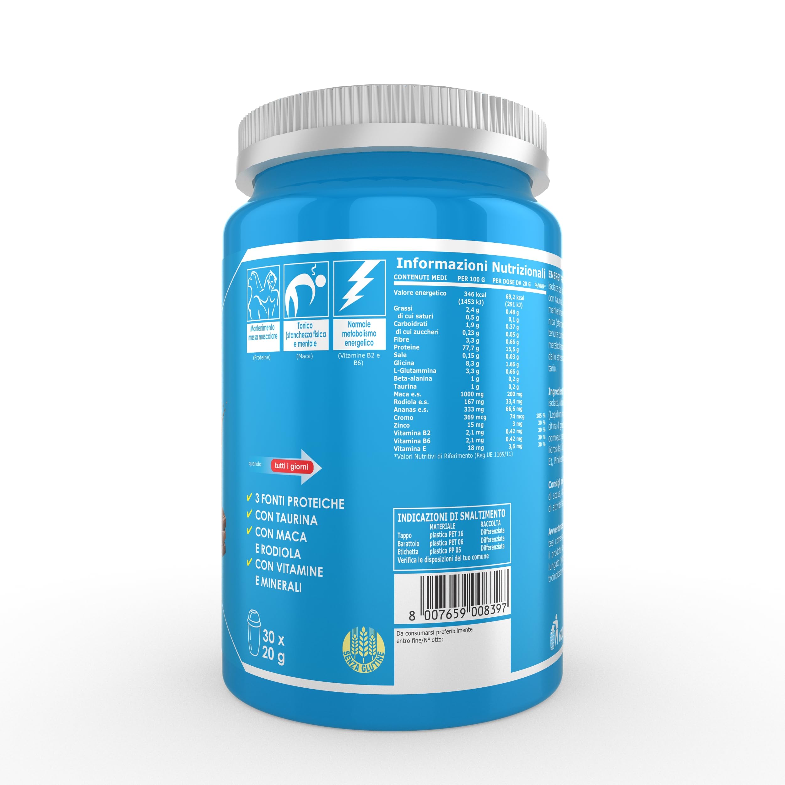 Energy protein cacao 600g - energetico - Ultimate Italia