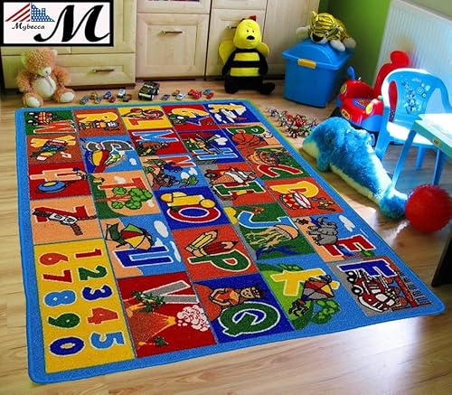 Mybecca Kids Rug Abc-1 Numbers Area Rug7' Feet 2" Inch 10' Ft (7'2" X 10')(239Cmx343Cm) Non Slip Gel Backing #TOP2
