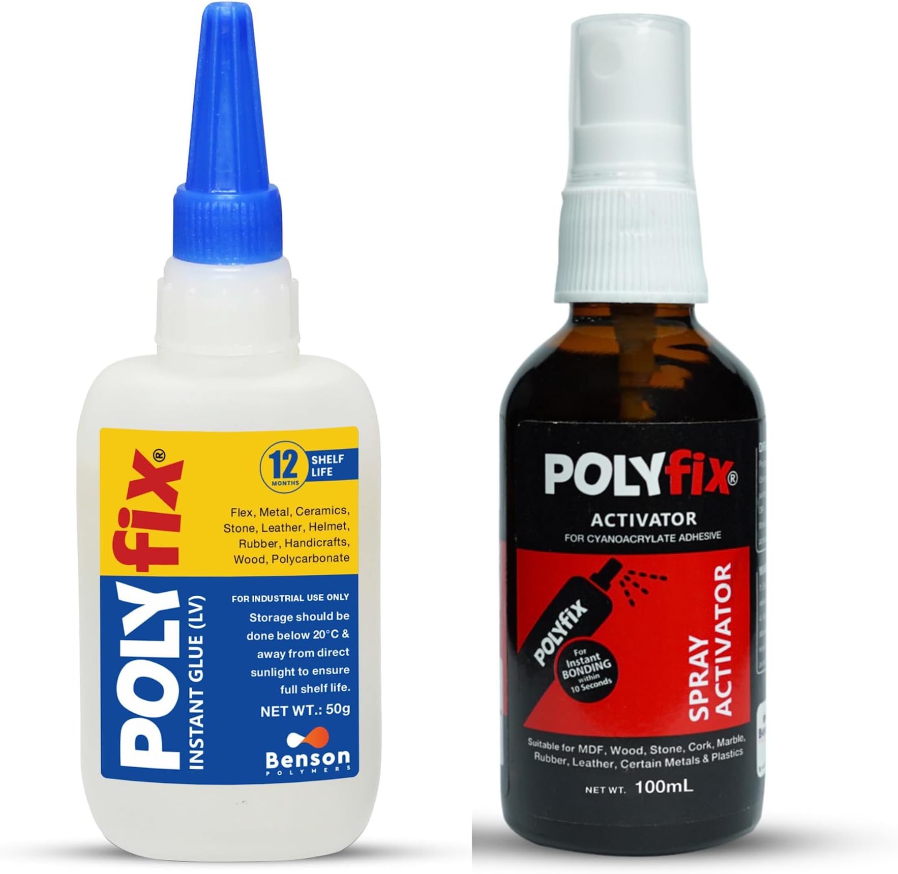 Polyfix Low Viscosity Cyanoacrylate Instant Glue and Spray Activator ...