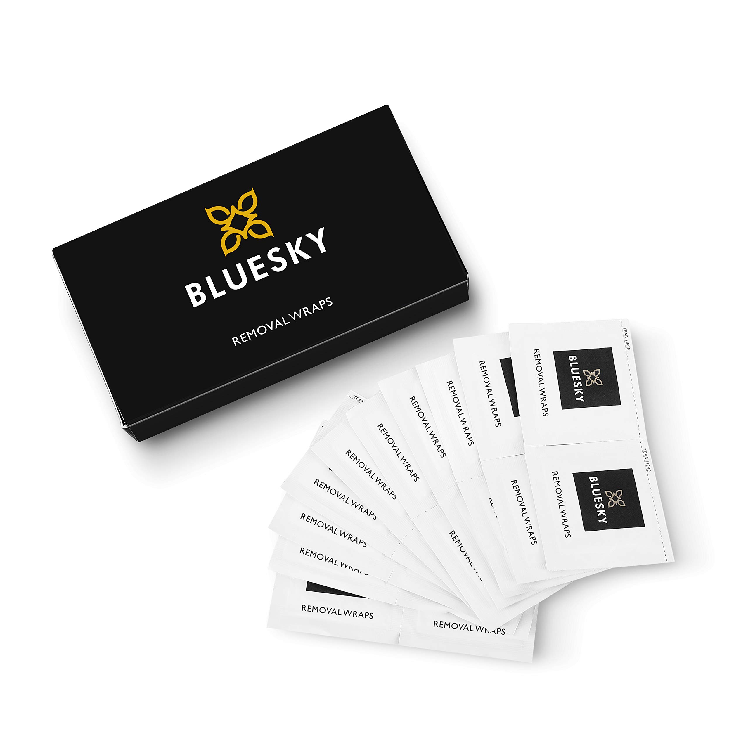 Bluesky Gel Nail Polish Remover Wraps 100 Pack - Acetone Pre-Soaked Soak Off Pads for UV LED Gel & Acrylic Nails