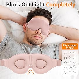 NEWVANGA Sleep Mask for Back and Side Sleeper, Block Out Light, Luxury Sleeping Eye Mask of 3D Night Blindfold, Zero Pressure Breathable Travel Eye Cover Pink