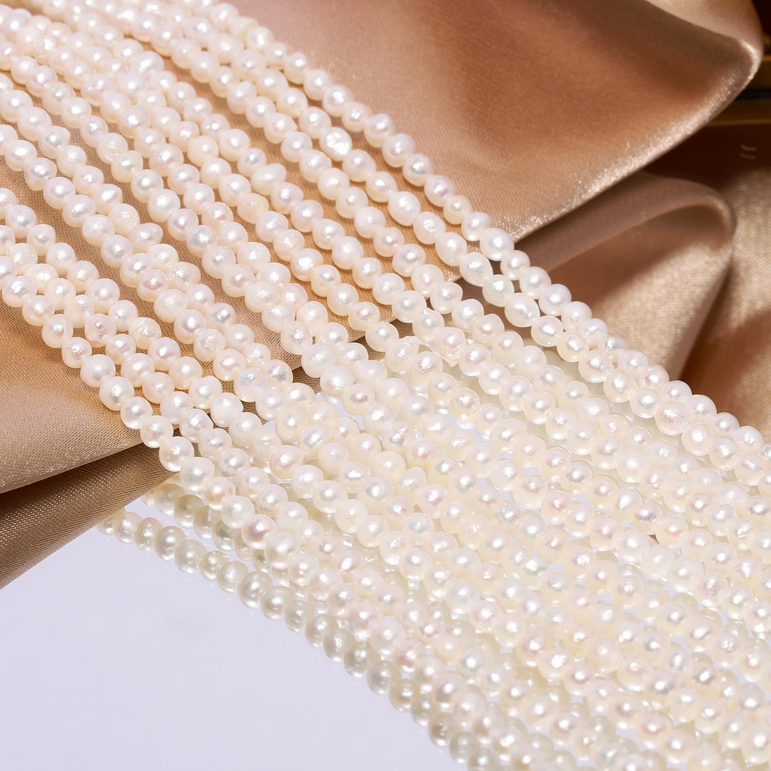 110pcs Natural Freshwater Pearl Strand, 2-3mm Round Pearl Beads for Jewelry Making, Crafting, DIY Bracelets and Necklaces - Image 6