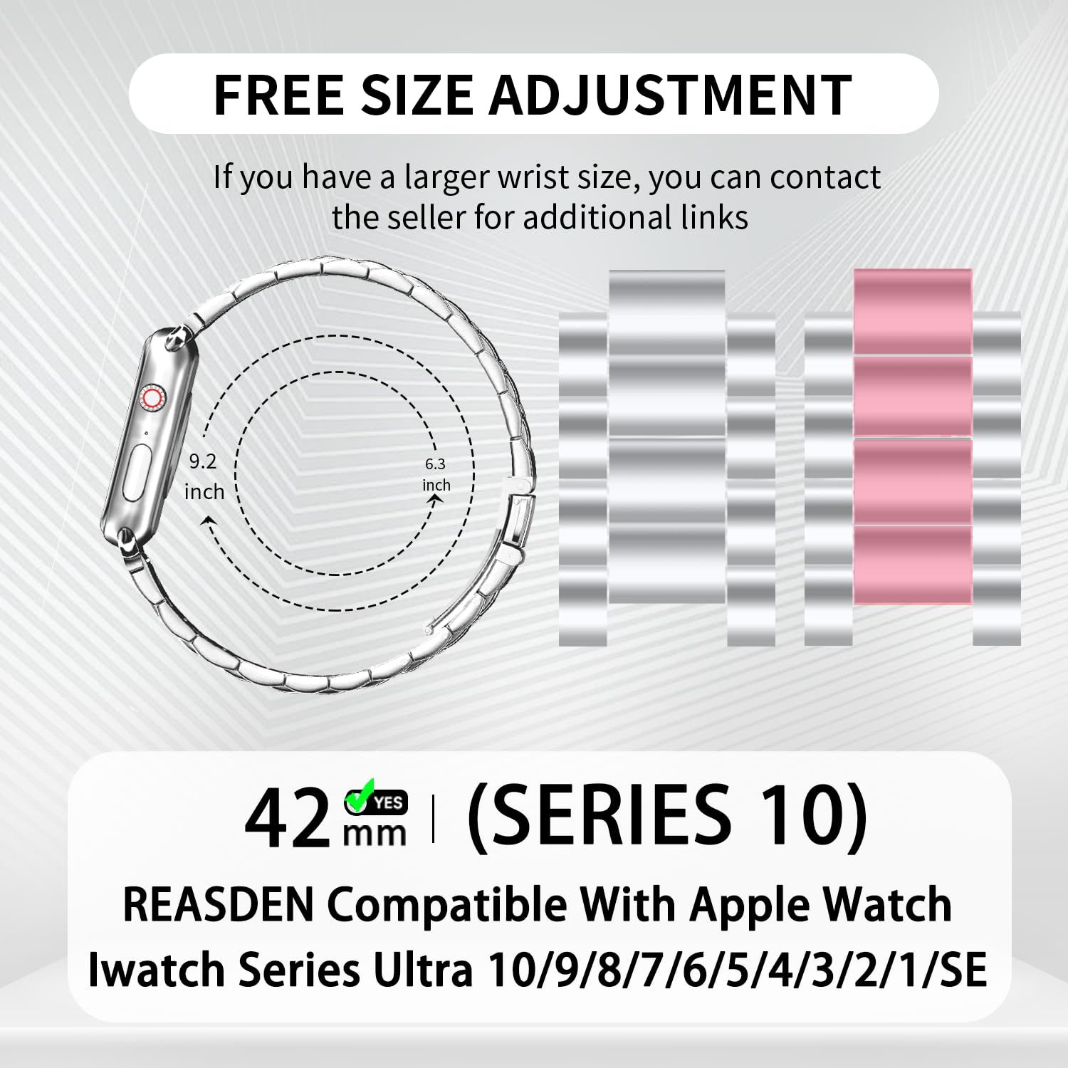 REASDEN Compatible With Apple Watch Band and Case Iwatch Ultra 10 9 8 7 6 5 4 3 2 1 SE 49mm 45mm 46mm 44mm 42mm 41mm 40mm 38mm Series,Men Women Classic Classy Stainless Steel Metal Business