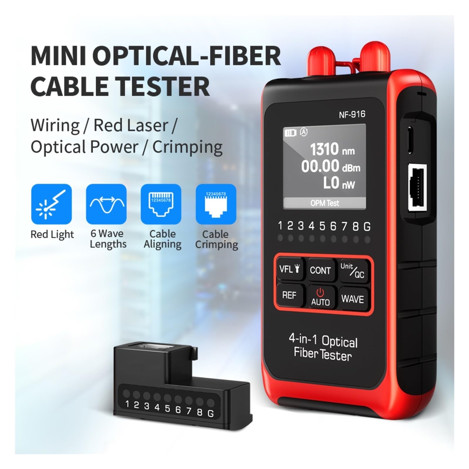Testeur De Fibre Optique 4 En 1, Wattmètre, Localisateur Visuel Défauts, Écran LCD, Outils Réseau Identification Précise Efficace