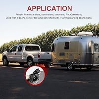 Vista 4 de Nilight Adaptador de remolque de hoja redonda de 4 vías plano a 7 vías, arnés de cableado de 4 pines a 7 pines de conexión eléctrica, conector