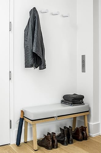 Miniatura 5 de FANATU Gancho de madera para colgar en la pared (6 paquetes), ganchos para sombreros, soporte de pared para sombrero, toalla, bolsa, cuerda (blanco,