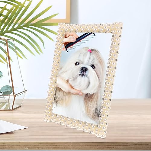 Miniatura 3 de ARTIBETTER Marco de fotos de resina de perlas de 4 piezas de marco de fotos de perlas decoraciones para salas de casa par marcos de fotos Marco de