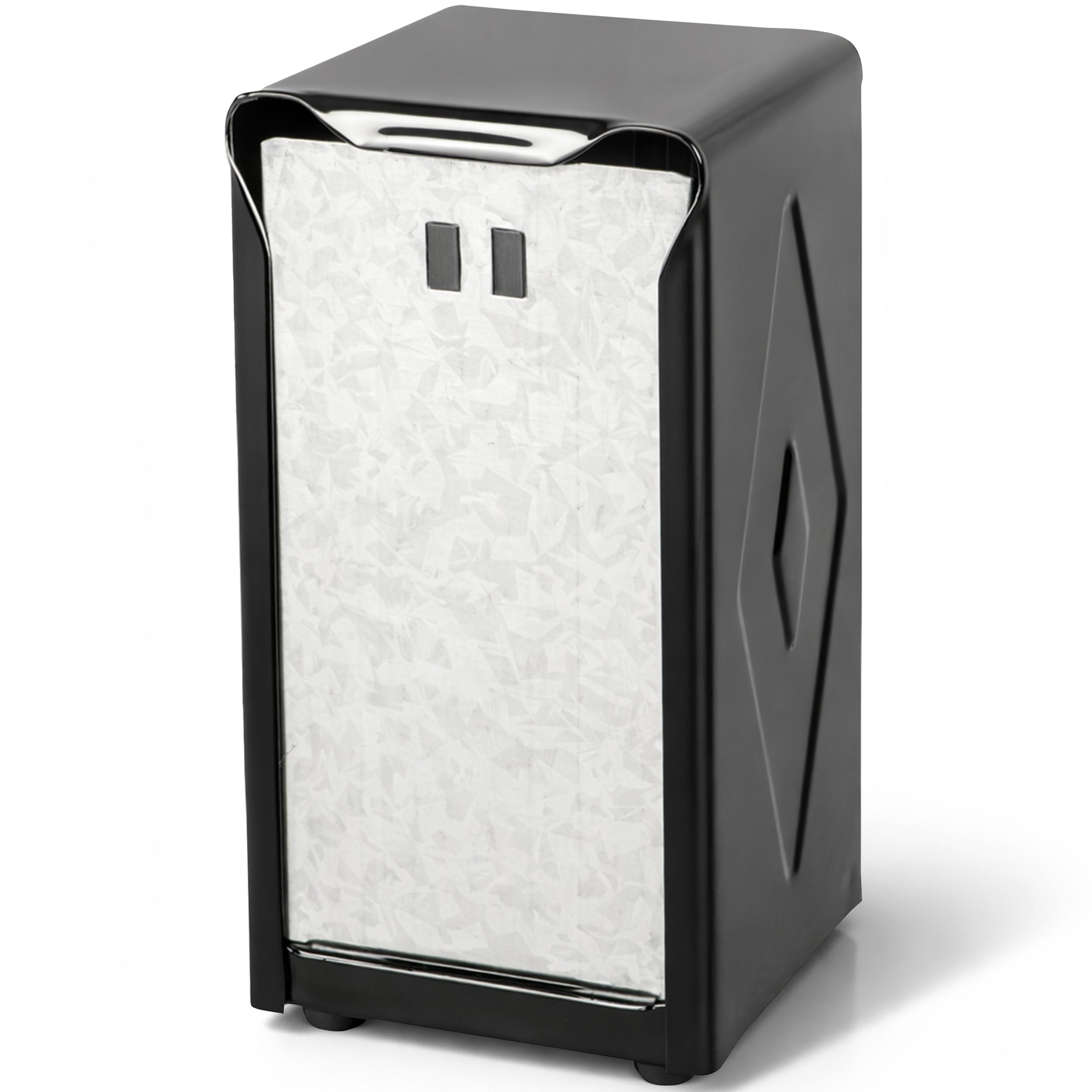 San Jamar Tabletop Napkin Dispenser, Tall Fold, 3-3/4 x 4 x 7-1/2, Capacity: 150, Black by San Jamar
