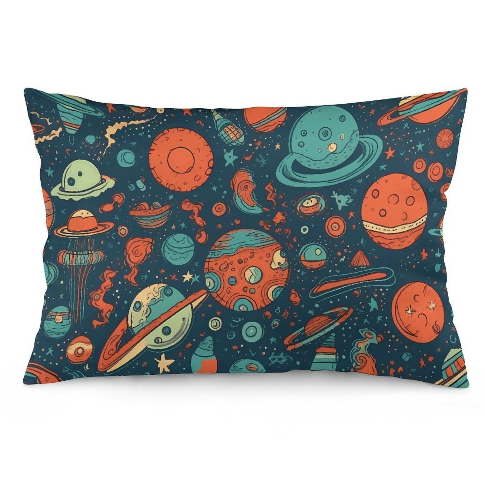 2 Pack Pillow Cases for Hair and Skin, Soft Breathable Pillow Case Covers with Hidden Zipper, Different Cartoon Patterns Pillowcase 12 "x20 Pillow Covers for Sleeping Gift