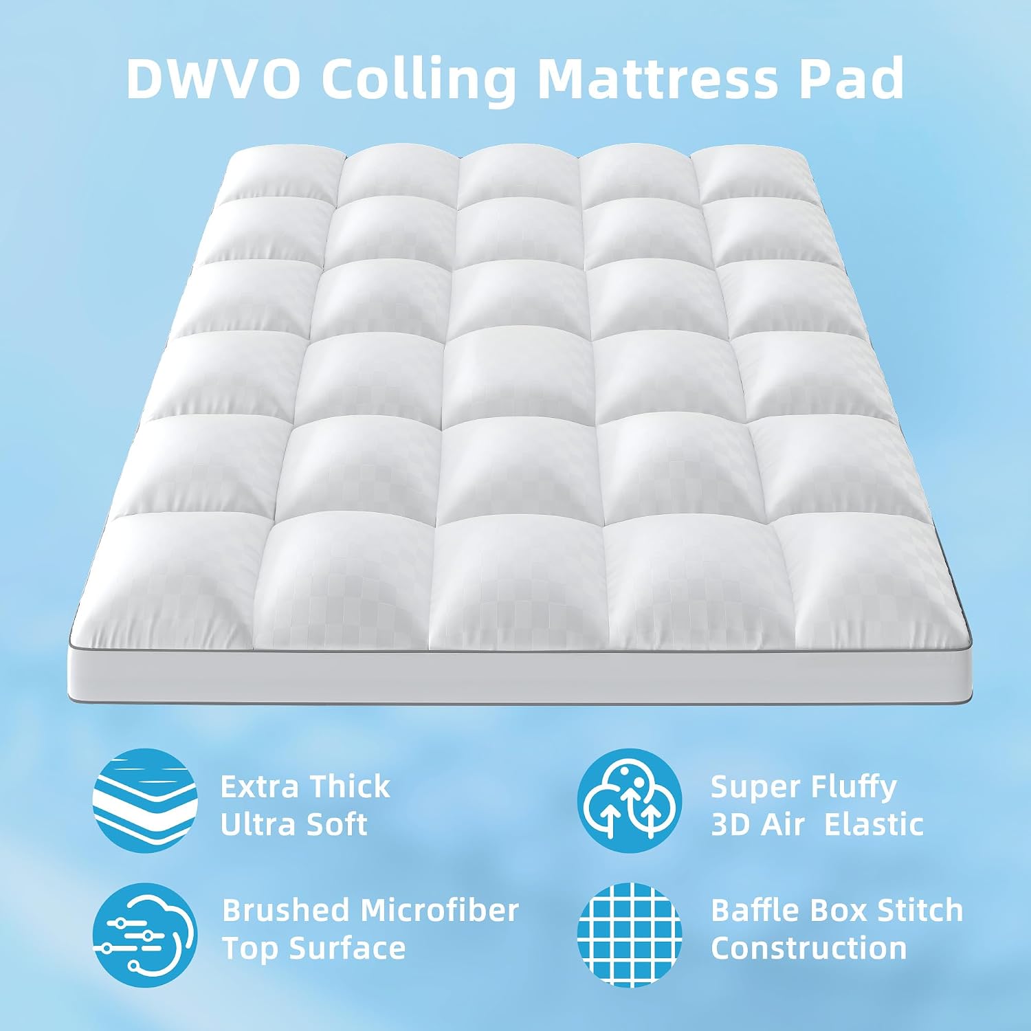 DWVO Mattress Topper Queen Size