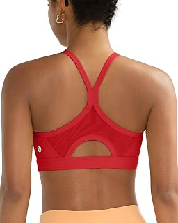 RUNNING GIRL Sports Bra for Women,Y Back Molded Cup Medium Impact Sports Bras with Sewn in Pads - Amazon product rated Grade A