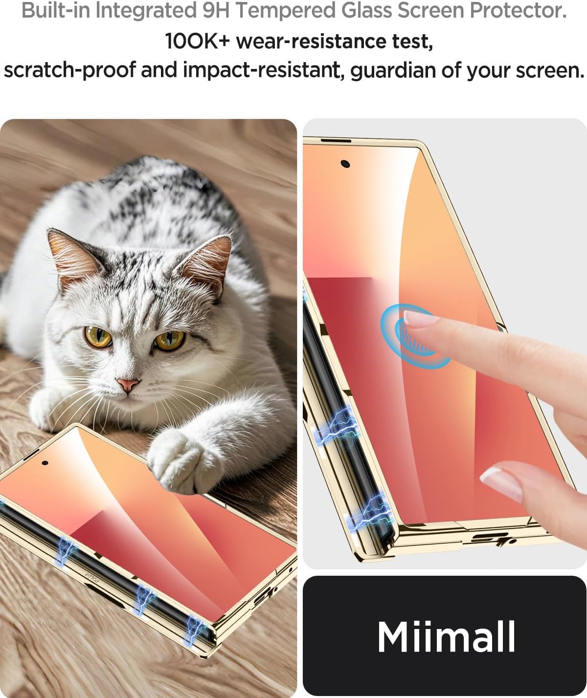 Miimall Case for Samsung Galaxy Z Fold 7 with Screen Protector & Kickstand & Hinge Protection, Premium Leather Phone Cover for Women Girls, Anti-Slip Shockproof Hard Ultra Thin for ZFold 7 Case Pink
