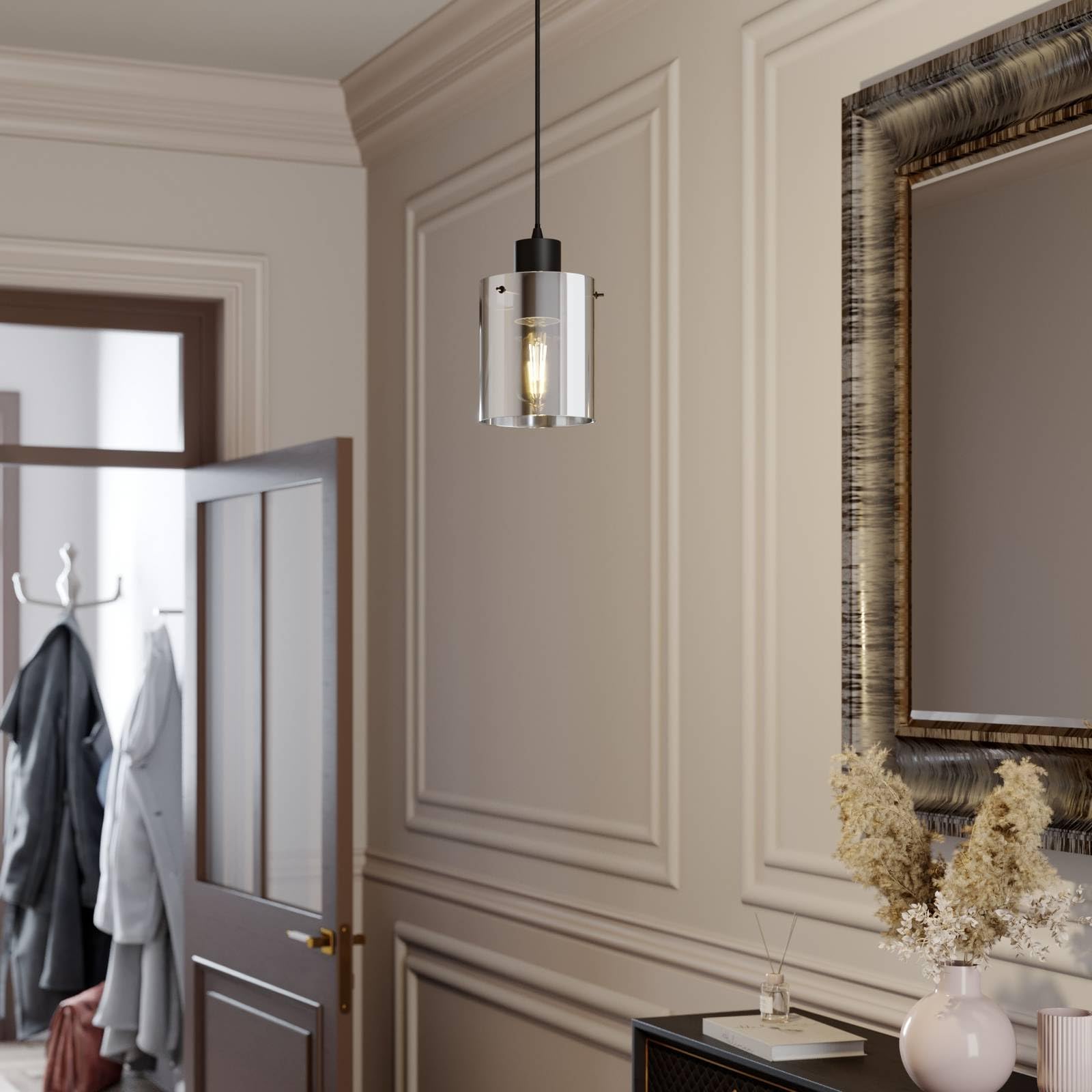 Lindby Lampada a sospensione dimmerabile (Moderno) colore Nero ad es. Soggiorno & Sala da pranzo lampada in vetro, per tavolo
