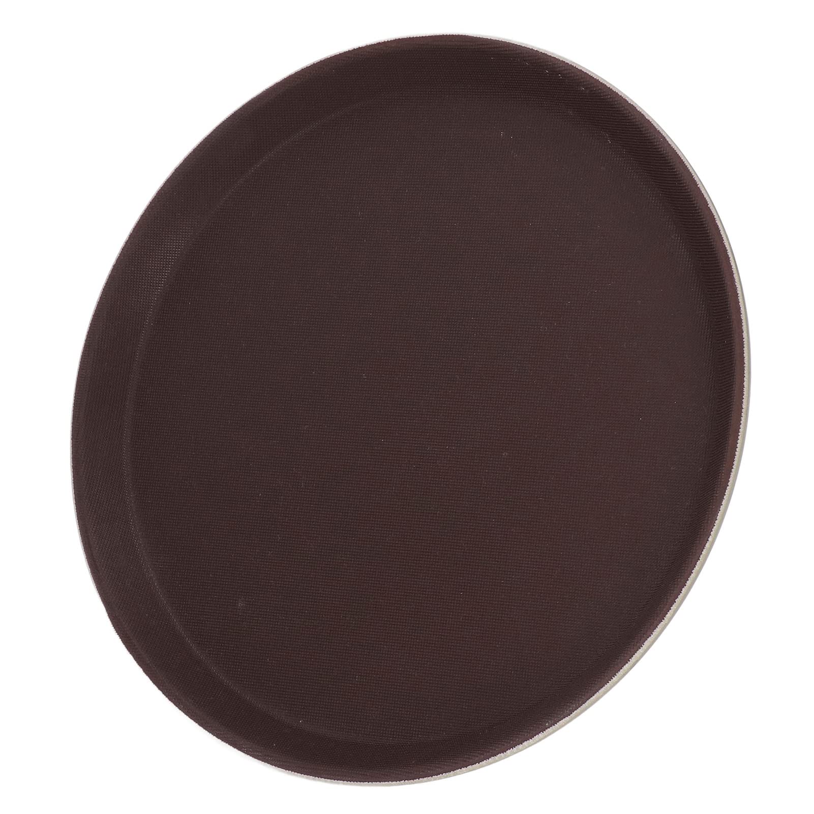 Bandeja redonda para servir con base de goma antideslizante, resistente al calor, para alimentos fríos y calientes, apilable, bar, cafetería, bandeja para servir, 40 cm, diseño de fibra de vidrio