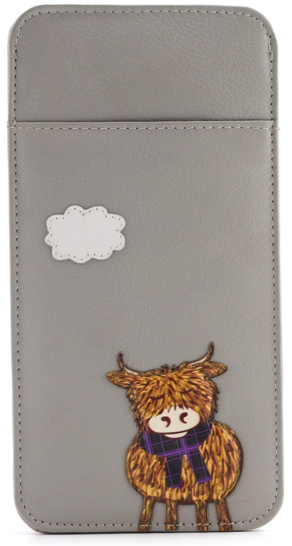 Mala Leather Grey Bella Collection Soft Slim Leather Glasses Case 5195_33