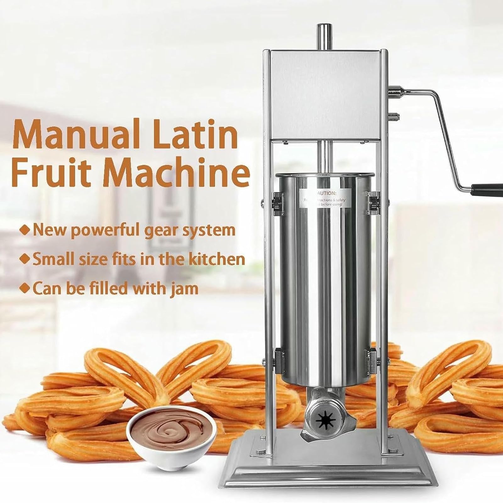 machine churros 3l/5l/7l machine a donuts verticale en acier inoxydable avec 4 buses avec formes distinctes, churrera professionnelle pour churros et matraques,5L
