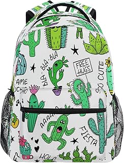 HaJie, zaino da viaggio con cactus tropicale con citazione emoticon di grande capacità, zaino casual per libri scolastici, borsa a tracolla per computer portatile, per donne, uomini, ragazze e ragazzi