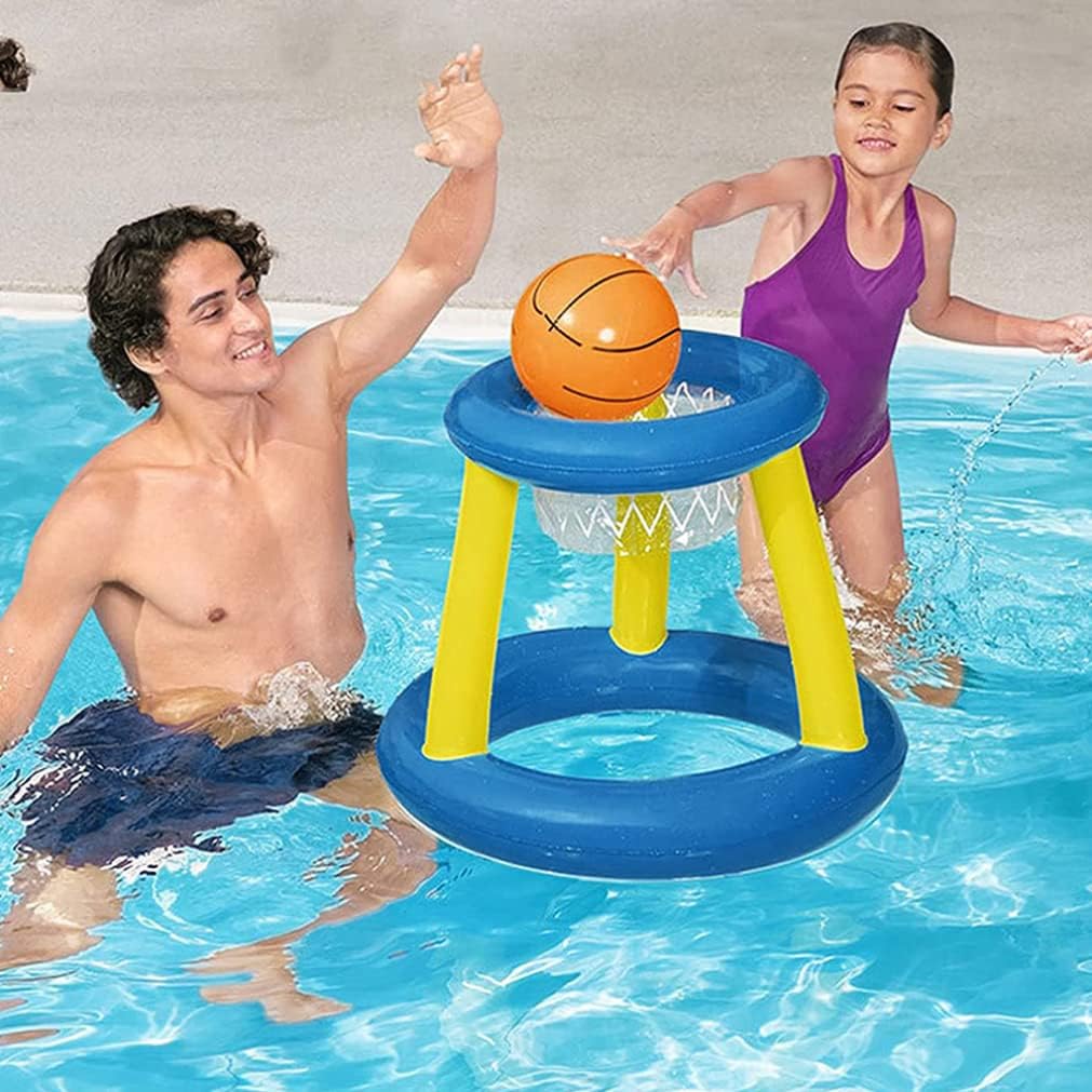 Water Basketball Frame Inflatable Basketball Water Ball Toy Floating Net Summer Pool Inflatable Toys Swimming Toys for Kids with Ball 2PCS Style2 : Toys & Games