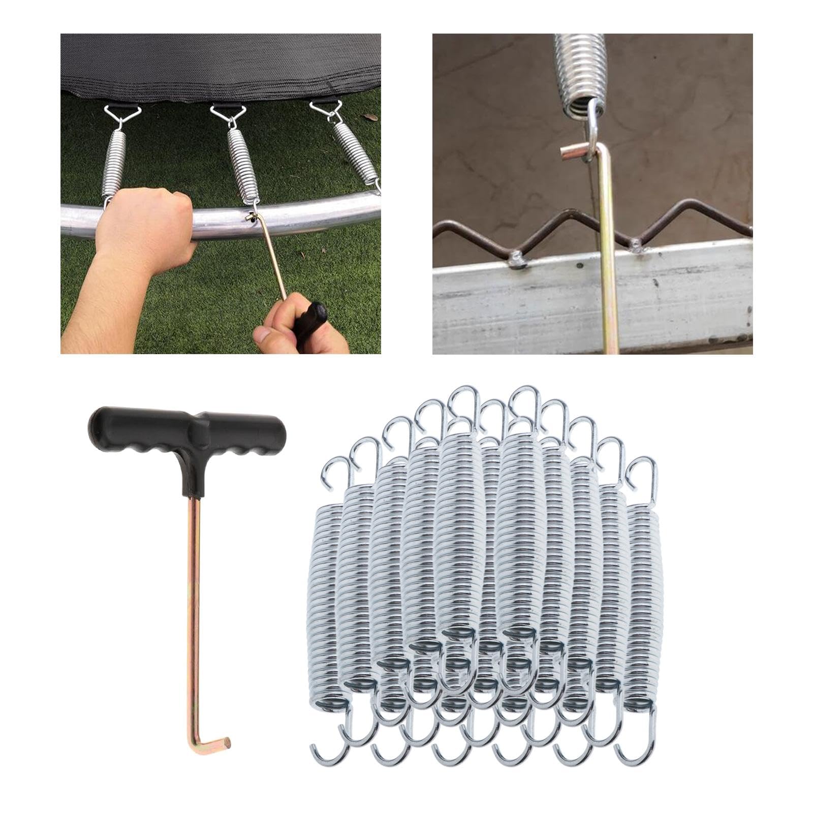 20 Stück Trampolinfedern, Trampolinteile, Wetterbeständige Ersatzteile, Universelles Trampolinzubehör mit Haken, 13.5 cm