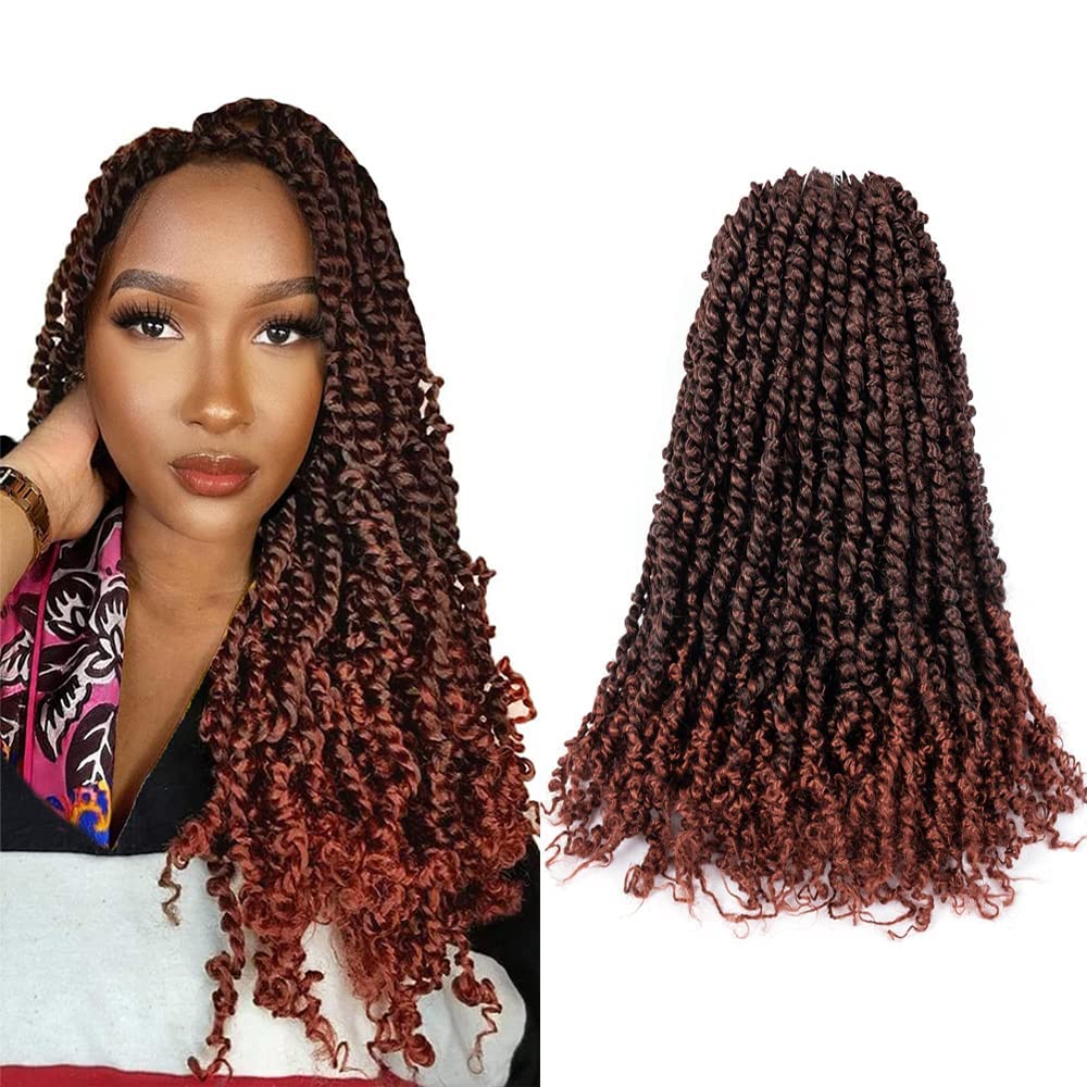 Passion Twist Hair Pretwisted Passion Twist Crochet Hair 18 pouces 8 paquets de cheveux au crochet pré-bouclés YDDM Extension de cheveux au crochet
