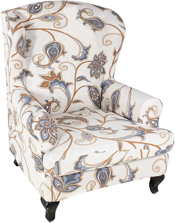 KRFOONN Wingback Chair Cover Slipcovers 2 Piece Stretch Wing Chair Covers Spandex Slipcovers