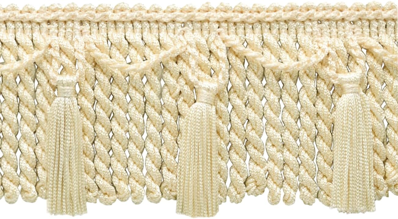 4" (10cm) Chainette Bullion Fringe Trim (Style# CBF4) Light Peach #E15 (Light Salmon Peach) 5 Yard Value Pack (4.5m/15 ft)