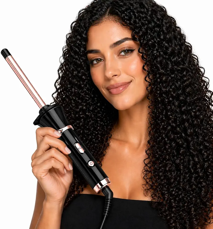 Baby Lizs Modelador de Cachos Profissional 9mm Cerâmico Bivolt Fino para Cachos Definidos e Duradouros Aquecimento Rápido Cabo Giratório