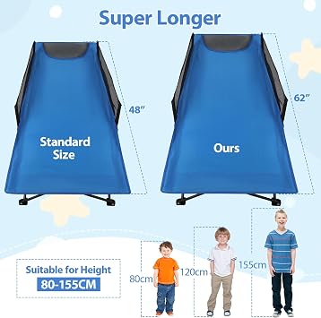 REDCAMP Kids Cot for Camping 2-7 Years, Portable Travel Toddler Cot Bed
