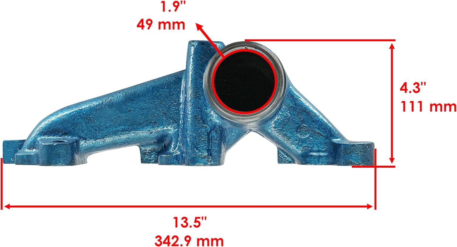 Caltric Exhaust Manifold Compatible with Ford 3300 3310 3330 3400 3500 4000 4100 4110 41404190 4200