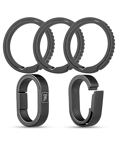 FEGVE Titanium Key Chain Rings for Home Keys, Bag Pendant