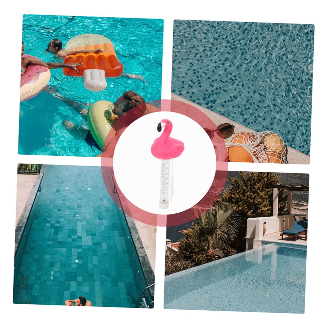Toyvian 2pcs Floating Pool Thermometer for Hot Tub and Spa, Large Easy-Read Dial Waterproof Water Temperature Measuring Tool for Swimming Pool and Pond Use