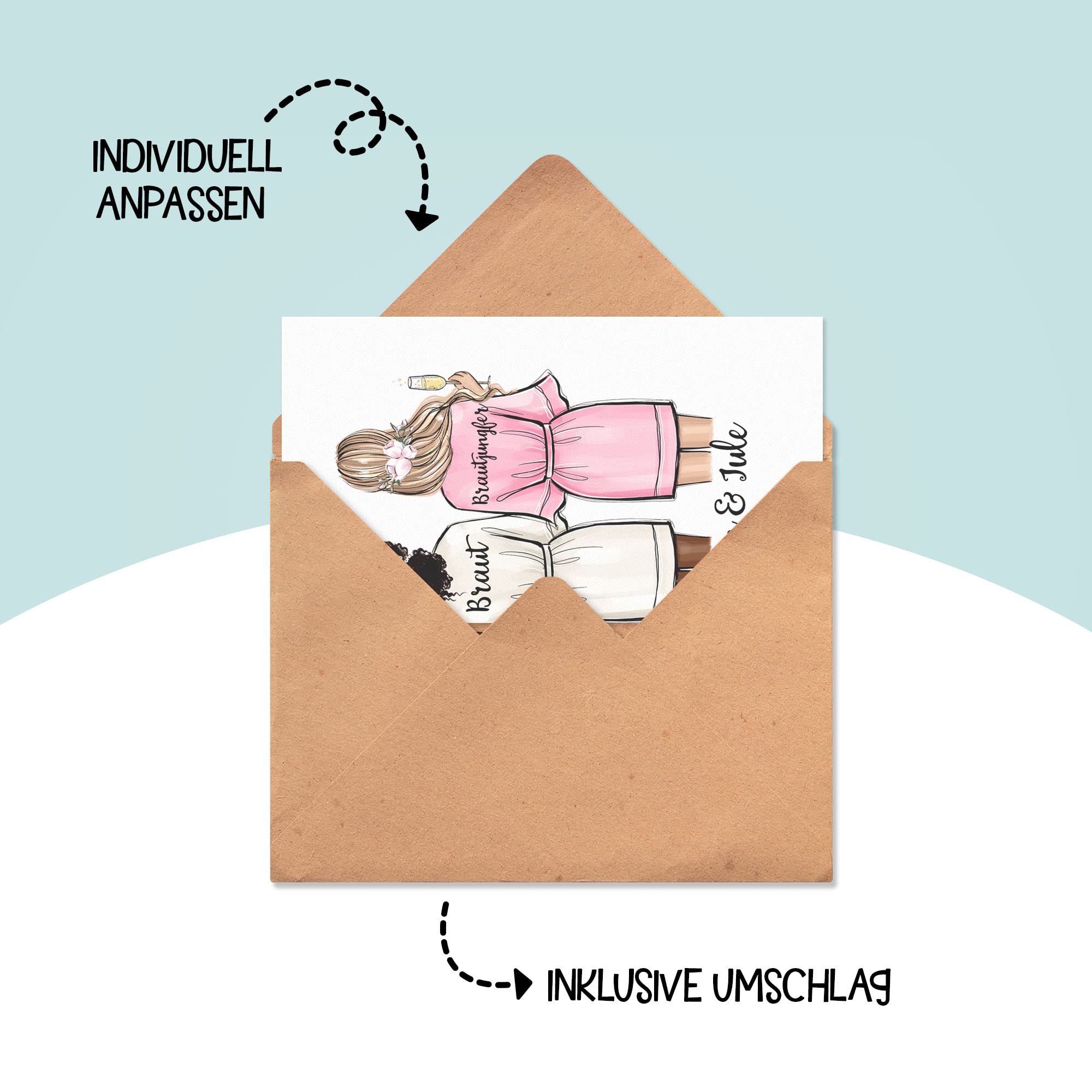 Karte Hochzeit Personalserter Brautjungfer-Druck, Team-Braut-Bld,  Dankeschön Will You Be My Maid Of Honor, image size:2000x2000