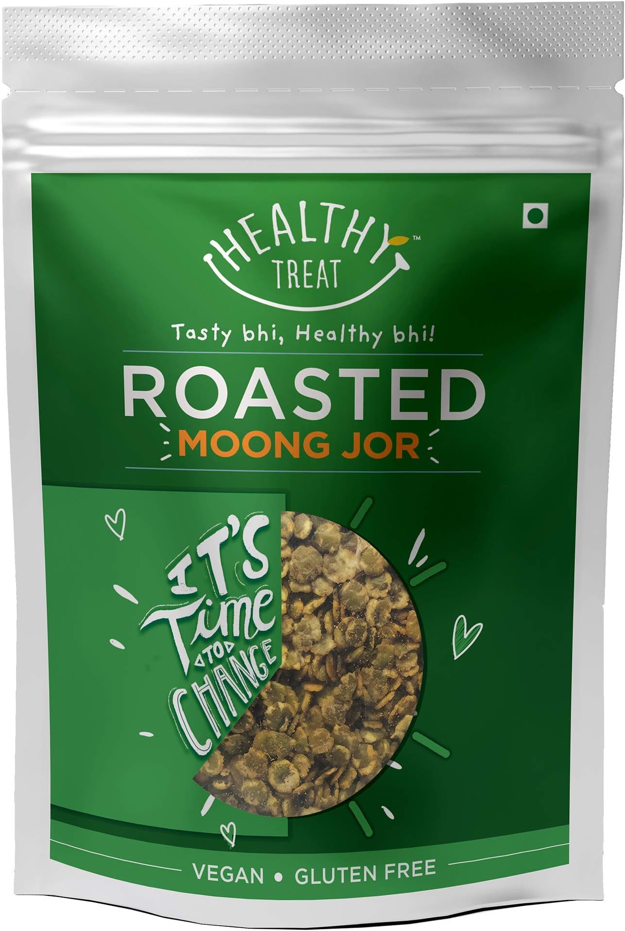 Healthy Treat Roasted Green Moong Jor 150gm | Healthy Snack, 100% Oil-Free Snack | High Protein, Gluten Free, Vegan