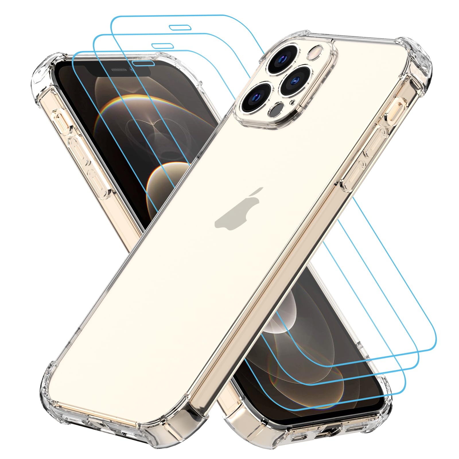 Max Protection - Bundle MagSafe Case And HD Tempered Glass Screen Protector - Made For Apple IPhone 12 And IPhone 12 Pro - Black - View #12