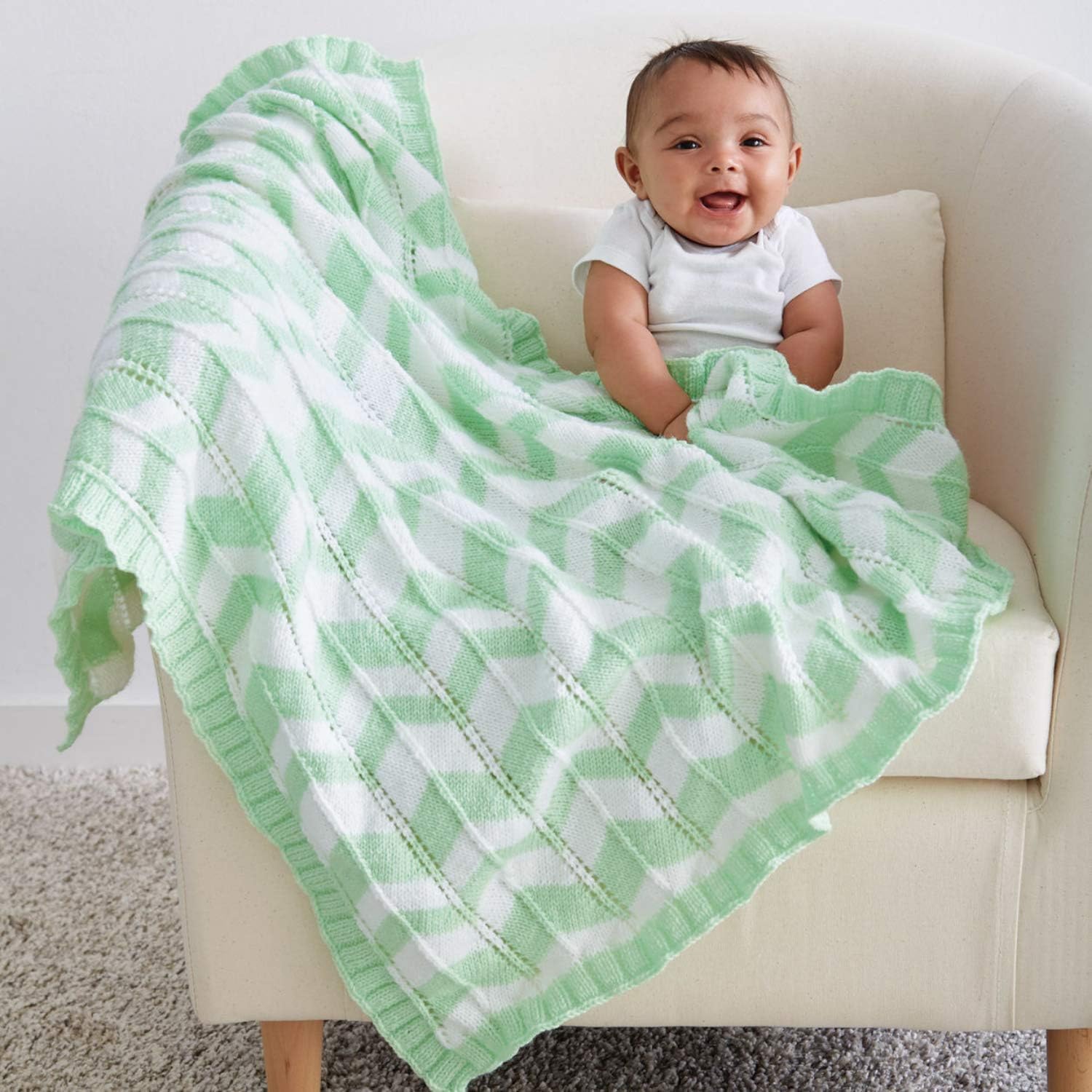 Bernat Big Ball Baby Solid Yarn - (3) Light Gauge 100% Acrylic - 12.3 oz - Green - Machine Wash & Dry