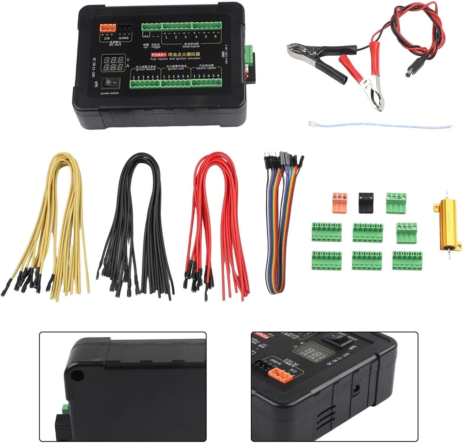 PD60 Fuel Injector and Ignition Coil Simulator for Auto Repair, Real-Time Voltage Display and CAN Analyzer, 180x130x45.5mm, 1 Set