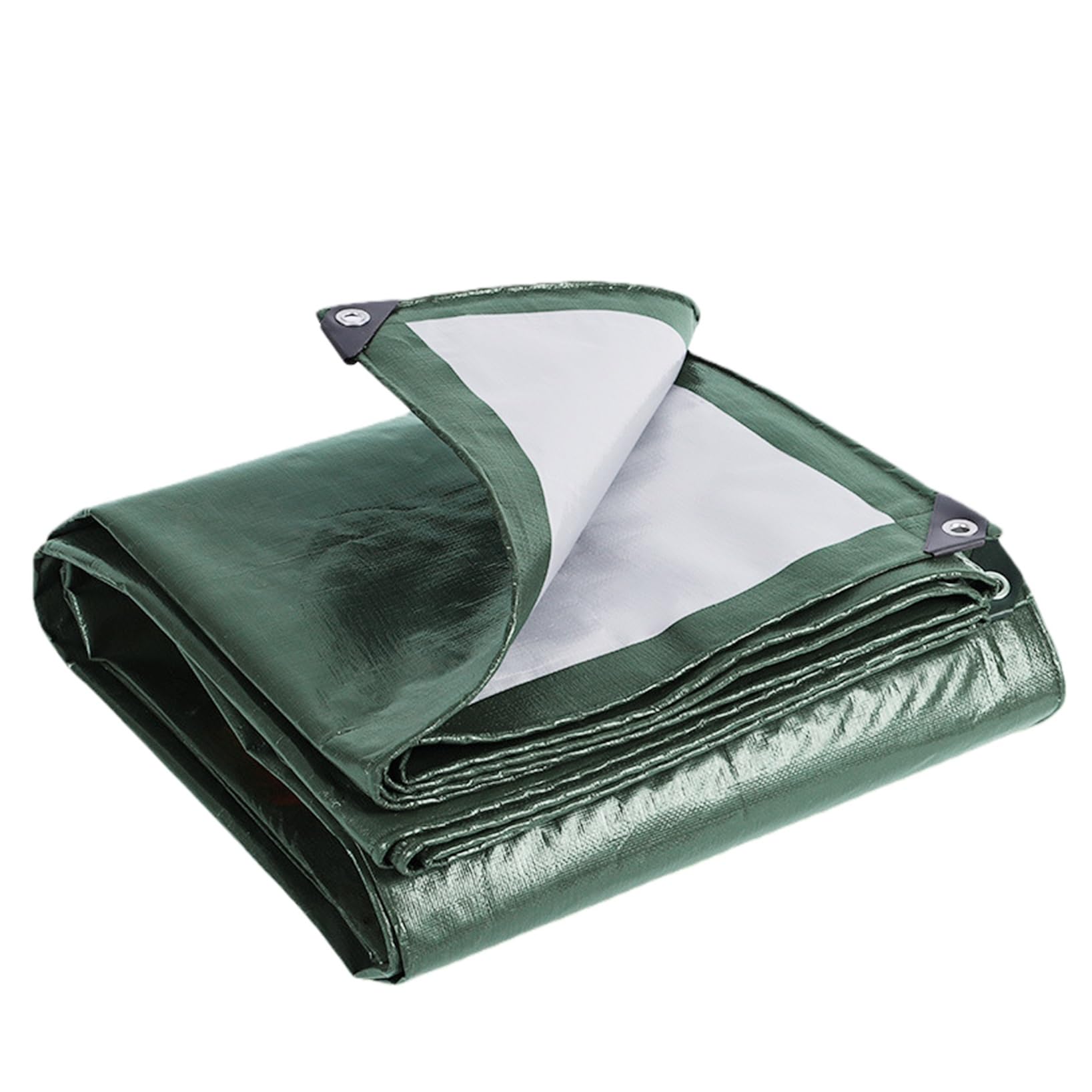 Lona con ojales 185 x 305 cm reforzada verde impermeable para remolque y jardín