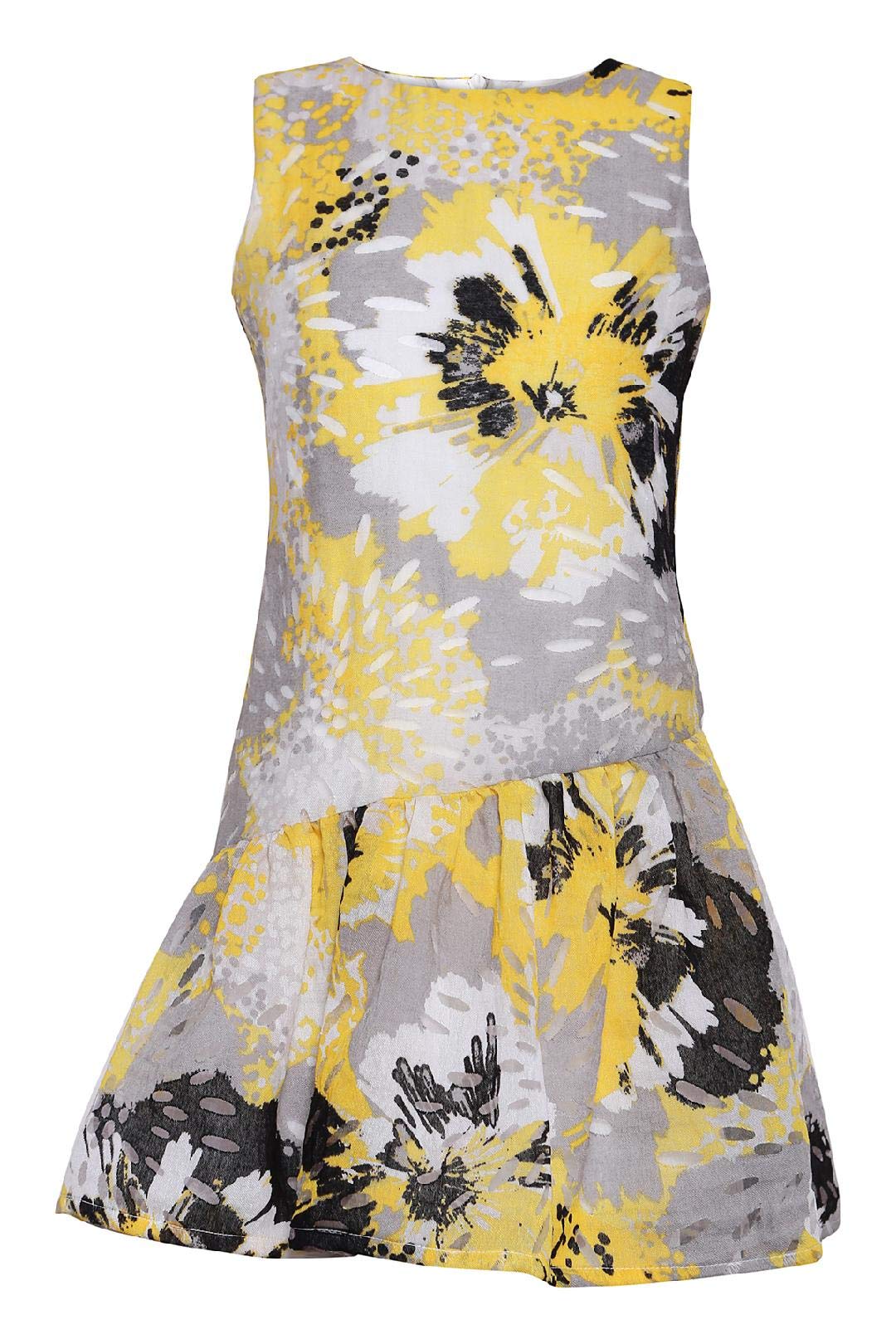 Vestido festivo para niña La-V amarillo real talla 13 años con falda de gala 4