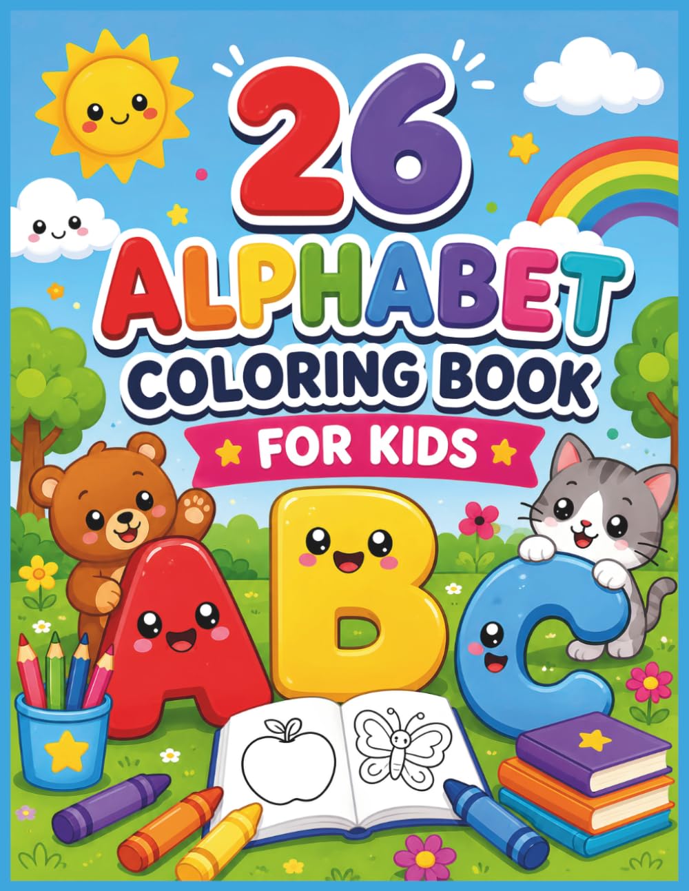Alphabet Coloring Book for Kids: ABC and Number Coloring Pages for Preschoolers and Kindergarten Prep | Simple Bold Learning Designs