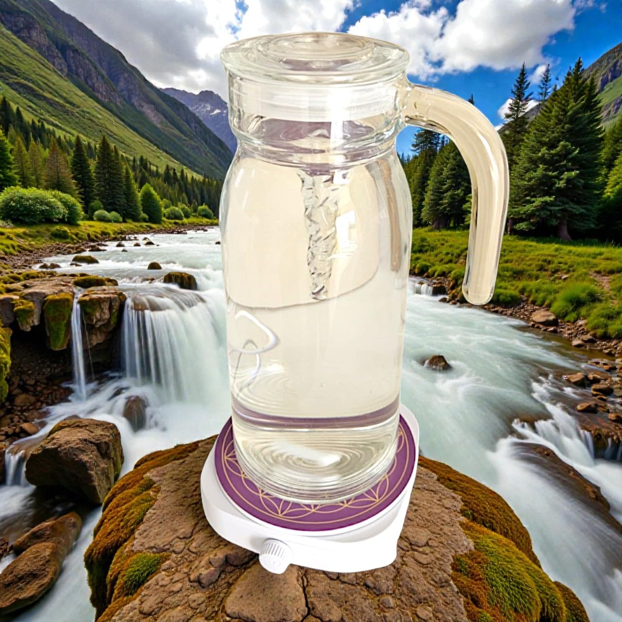 Jarra Vortex Dynamizante con tecnología de flor de vida, dinamizador de agua de Vortex, ideal para ósmosis inversa y filtros de carbón