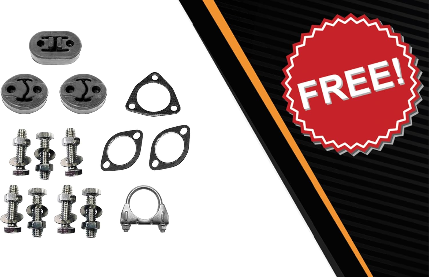 Northeastern Exhaust | Stainless Steel Front Pipe, Muffler, Resonator Exhaust System Kit Compatible for Tribute 2005-2006 | Escape 2005-2008 2.3L | Includes Gasket, Clamp, Hanger & Bolts & Nuts