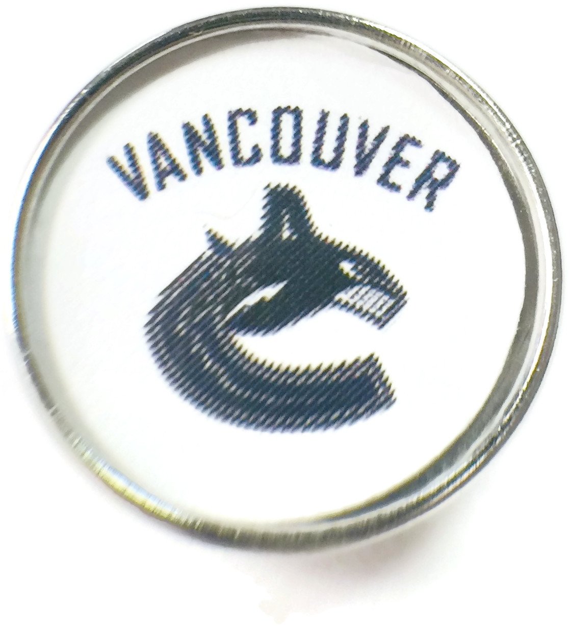 Snap Jewelry Fashion NHL Hockey Logo Vancouver Canucks 18 MM - 20 MM Snap Charm