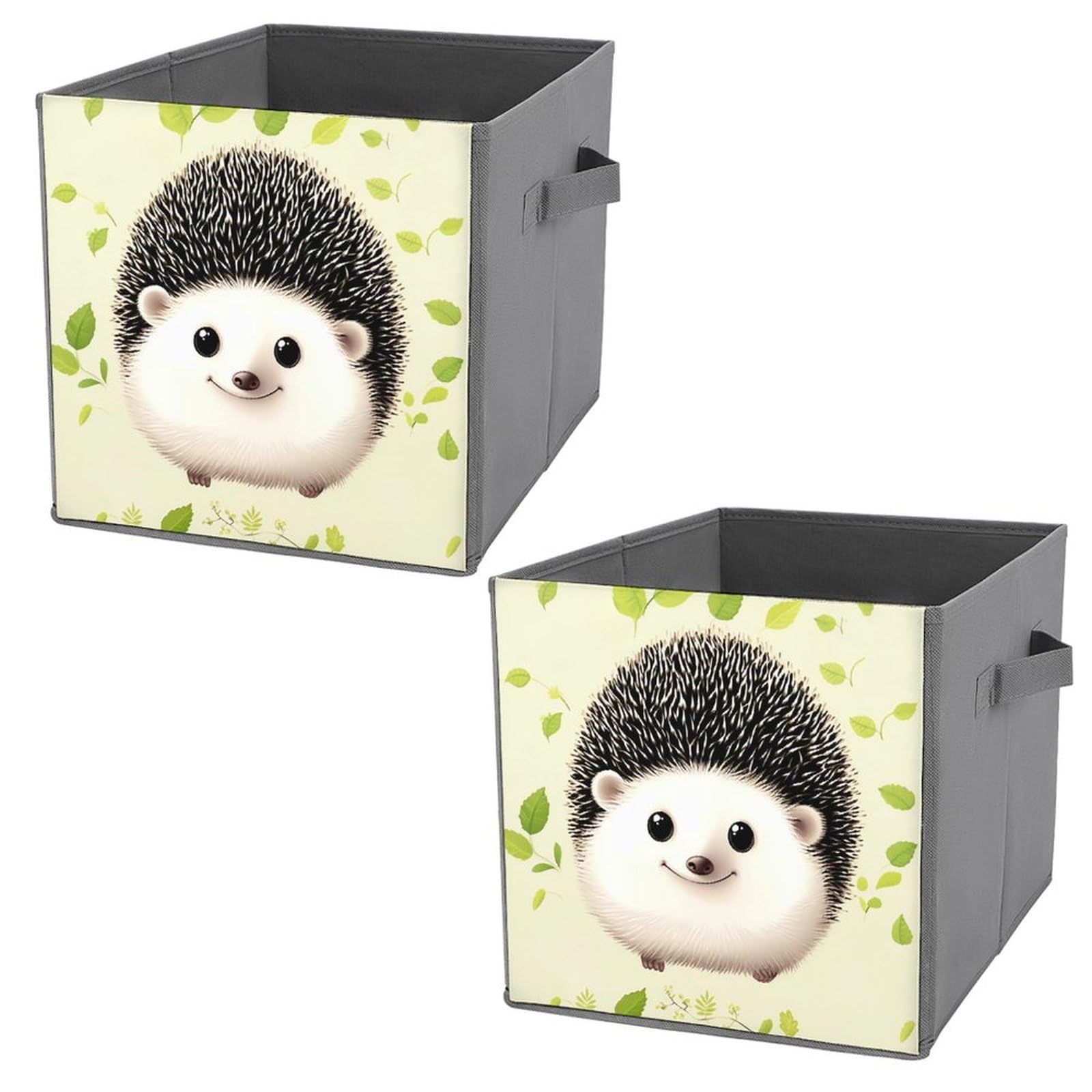 NONHAI Collapsible Storage Bins with Dual Handles Fabric Storage Basket Foldable Cubes Organizer Baskets Cute Hedgehog Storage Boxes for Organizing Clothing Cube Storage Organizer Bins