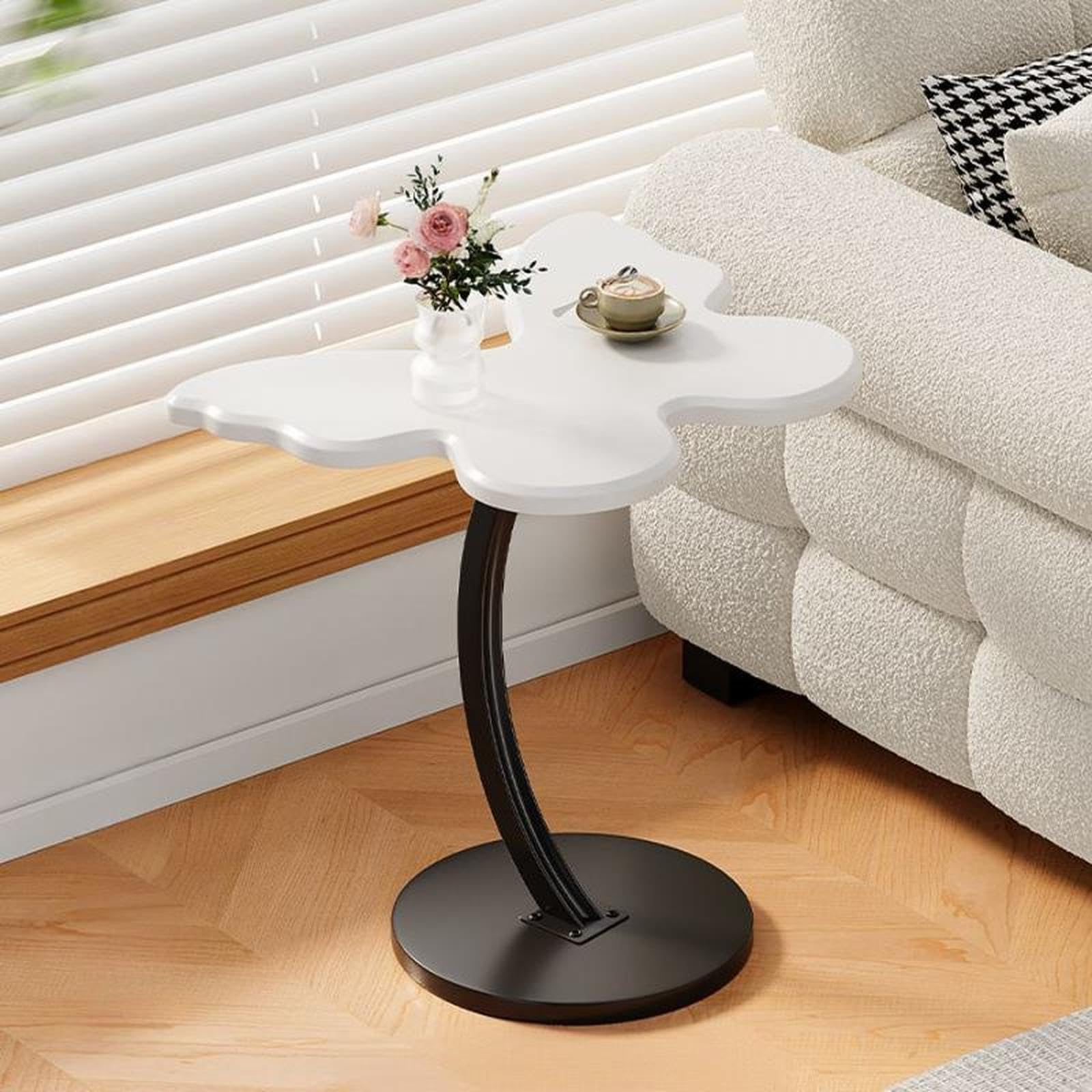 Mesa de centro de metal moderna para desayunar en el sofá