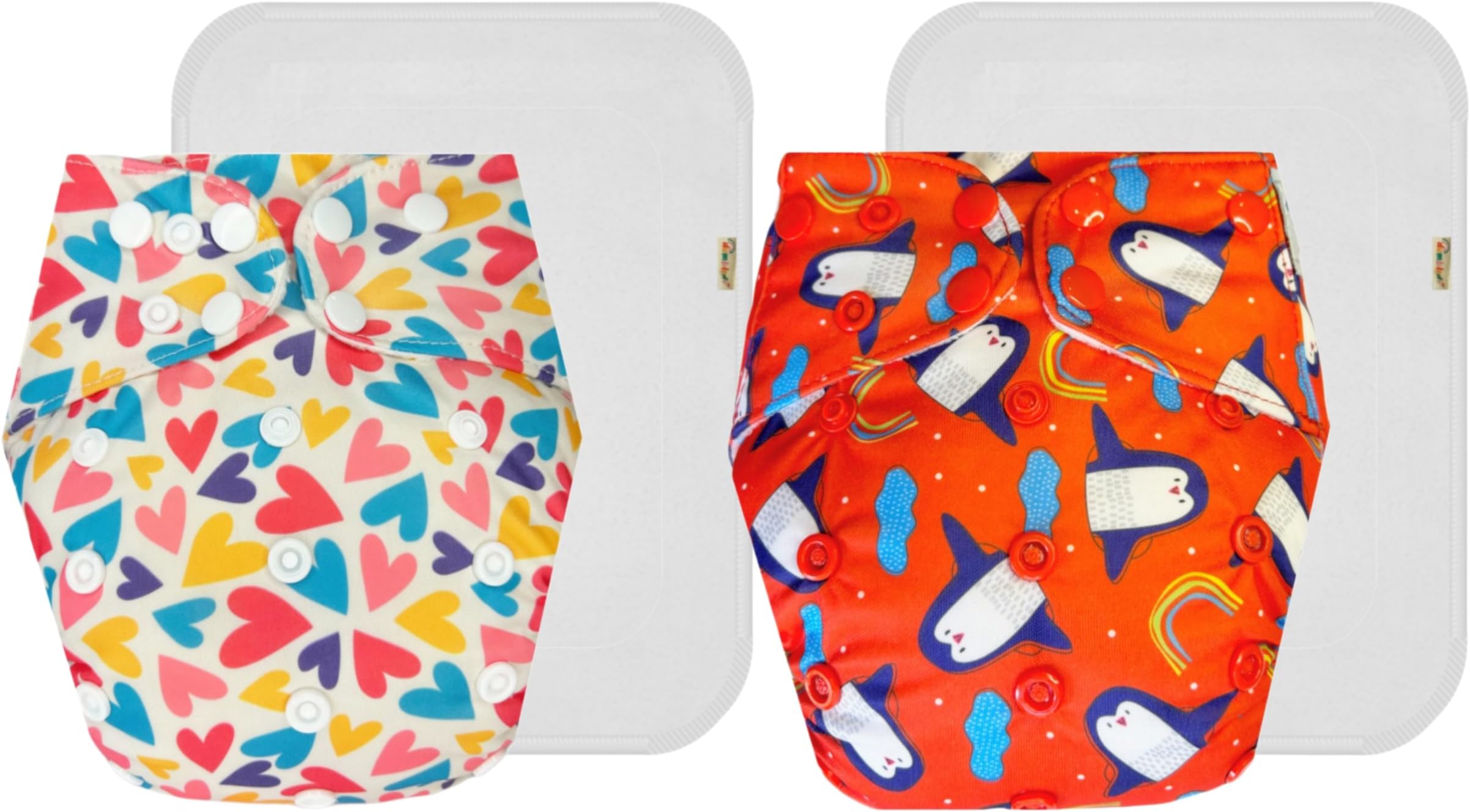 Dumbledo Premium Cloth Diaper with Cotton Insert (Pack of 2) | Hypoallergenic | 6-Layer Absorbent Pad | Quick Dry | Designed by Moms | 3 Months – 3 Years | Unisex Baby