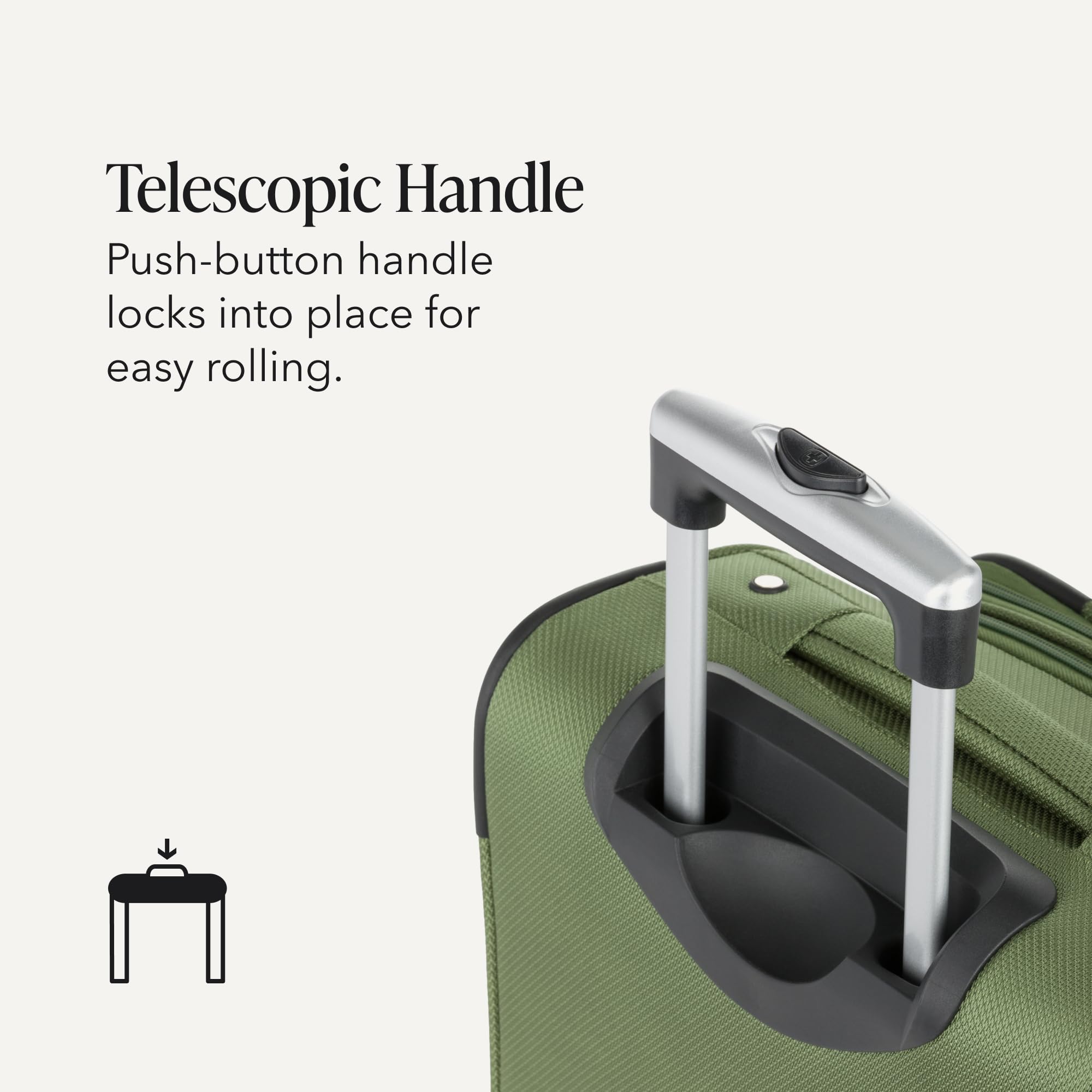 SWISSGEAR Sion Softside Expandable Spinner Luggage Durable Lightweight Travel Suitcase, Evergreen, 3-Piece Set (Carry-On/Medium/Large) view 8