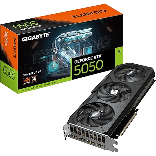 Gigabyte GeForce RTX 5050 Gaming OC 8G Graphics Card - 8GB GDDR6, 128bit, PCI-E 5.0, 2632MHz Core Clock, 2 x DP, 2 x HDMI, NVIDIA DLSS 4, GV-N5050GAMING OC-8GD