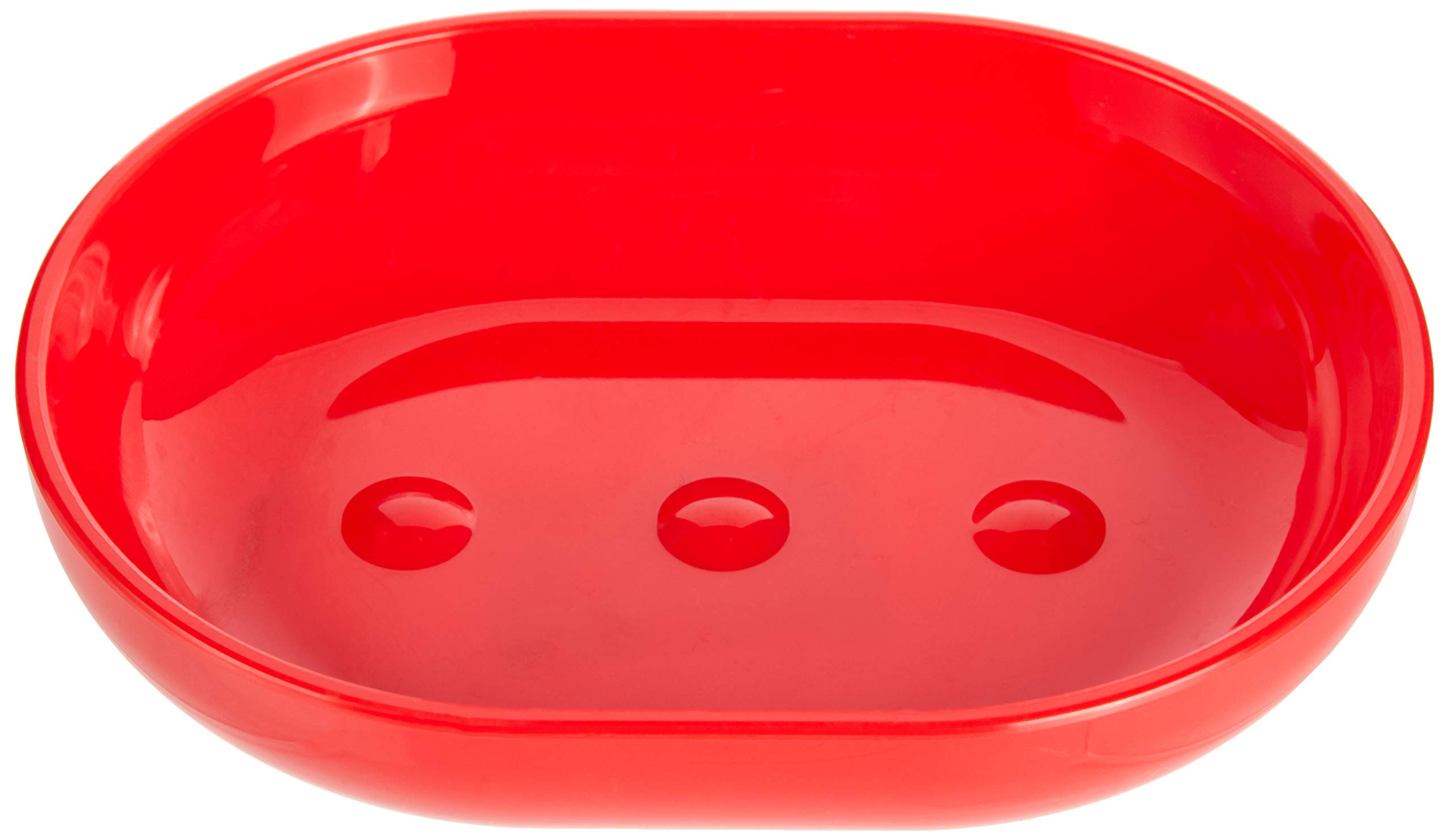 MSV - Porte-​Savon PS Inagua - Design Moderne pour Salle de Bain - Taille 13 x 10 x 3 cm - Couleur Rouge - Matériau Résistant à l'eau - Idéal pour Tous Types de Savons