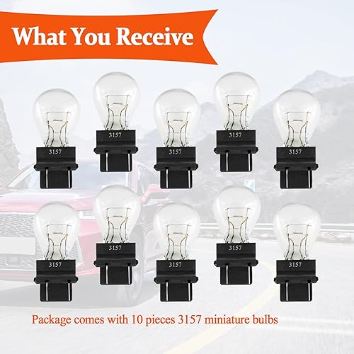 Miniatura 6 de 10 bombillas 3157, mini bombilla miniatura 3157, luz de freno automotriz, señal de giro lateral, luz trasera, repuesto estándar, base de plástico